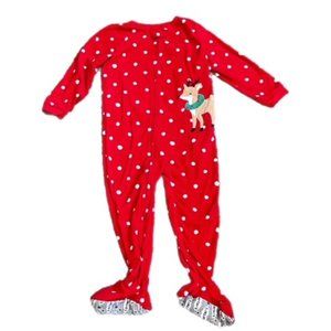 Carter's Christmas Reindeer One Piece Feetie Pajamas Size 4T